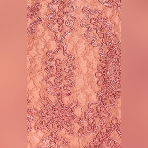 JS Collections Sleeveless Soutache & Lace Sheath Dress Melon  #N61 - Picture 9 of 10